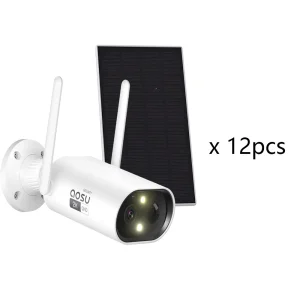 AOSU  3MP Wifi Solar Camera 4/8/12 pcs Outdoor Built-in Battery